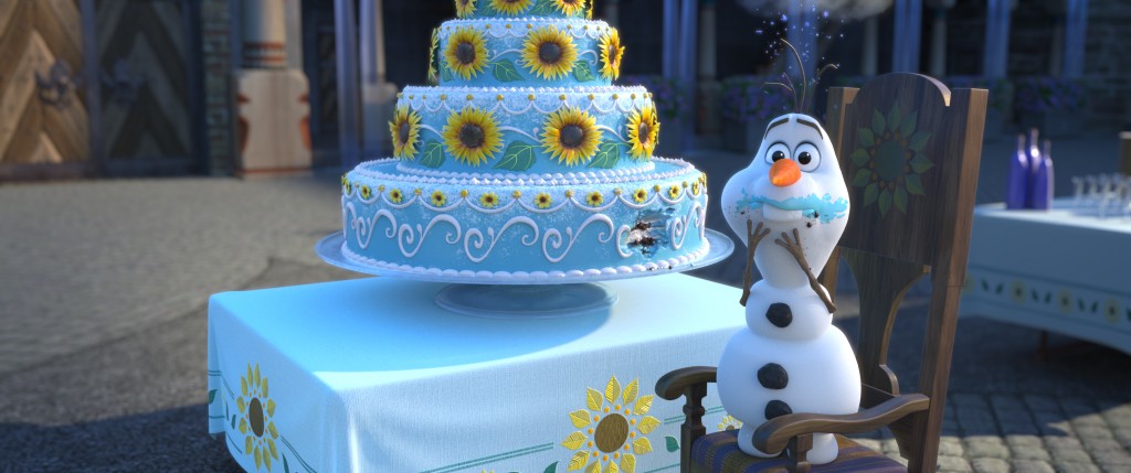 Olaf em cena do curta Frozen: Febre Congelante.