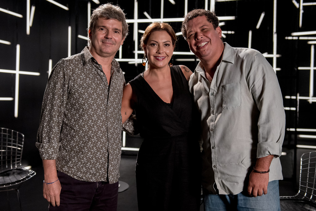 Fabíula Nascimento com João Jardim (diretor) e Thiago Marques (diretor de arte), sobre o filme GETULIO. Dia 04/04/2016. Fotos: Ana Paula Amorim